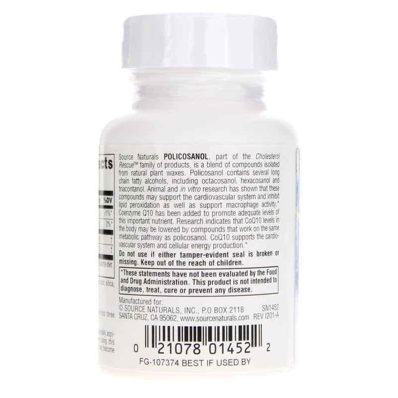 Policosanol with Coenzyme Q10, 60 Tablets, by Source Naturals, image #3