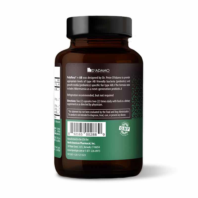 Polyflora + Type AB, 120 Veg Capsules, by D Adamo Personalized Nutrition, image #3
