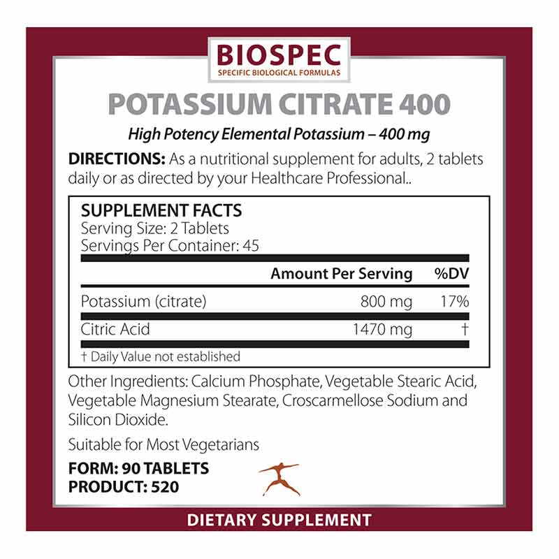 Potassium Citrate 400, by BioSpec, image #2