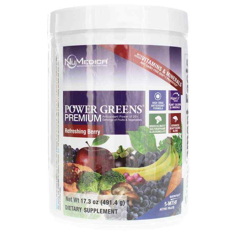 Power Greens Premium Berry, 17.3 Oz, by NuMedica