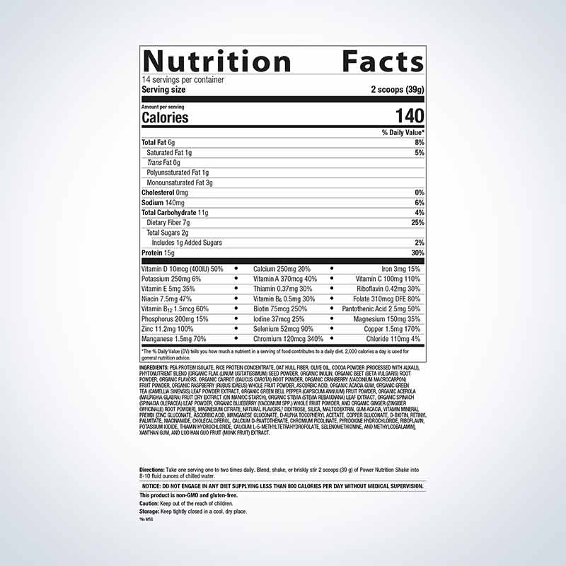 Power Nutrition Shake, Chocolate, 14 Servings, by Metagenics, image #2