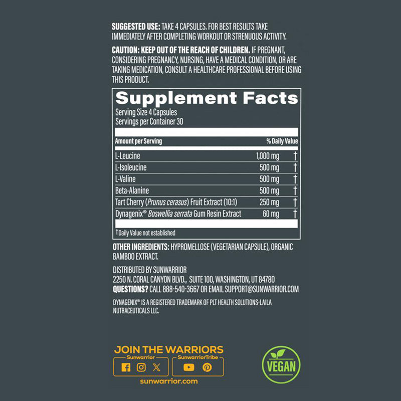 Post-Workout Power & Recovery, 120 Vegan Capsules, by Sunwarrior, image #2