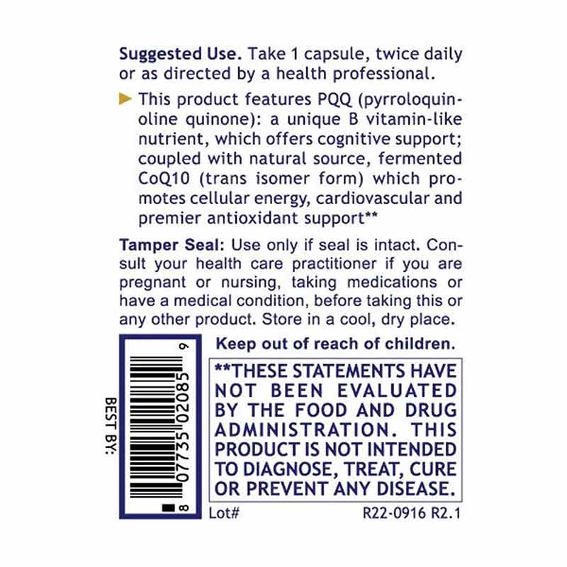 PQQ Complex with CoQ-10, by Premier Research Labs, image #3