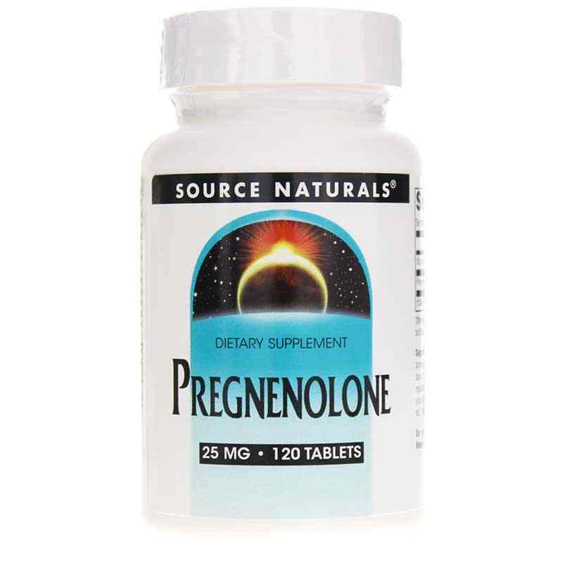 Pregnenolone 25 Mg, 120 Tablets, by Source Naturals