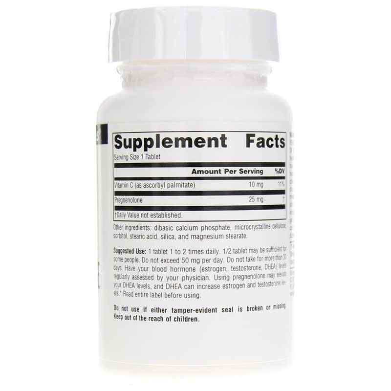 Pregnenolone 25 Mg, 120 Tablets, by Source Naturals, image #2