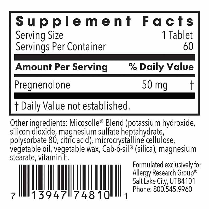 Pregnenolone 50 Mg, by Allergy Research Group, image #2