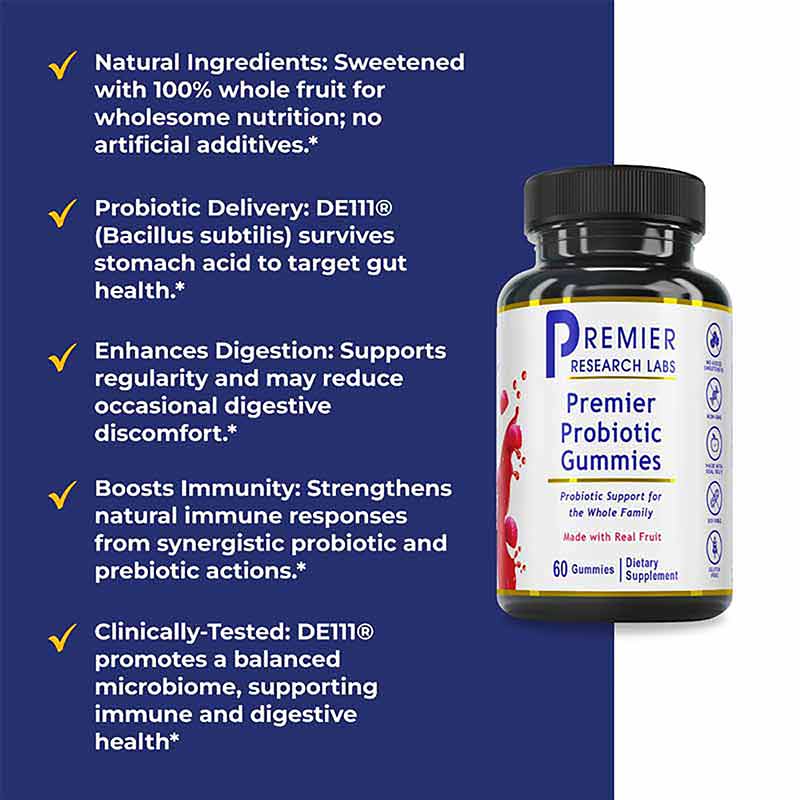 Premier Probiotic Gummies, 60 Gummies, by Premier Research Labs, image #5