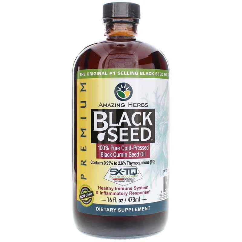 Premium Black Seed Oil, 16 Oz, by Amazing Herbs