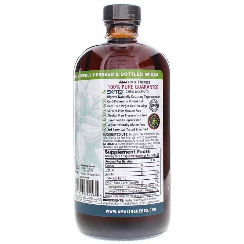 Premium Black Seed Oil, 16 Oz, by Amazing Herbs, image #2