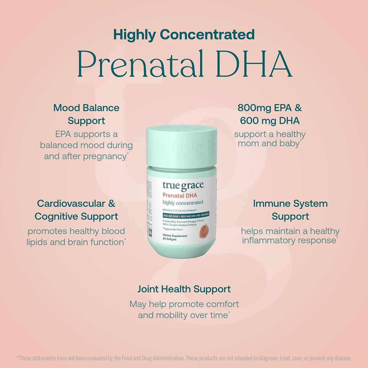 Prenatal DHA, 60 Softgels, by True Grace