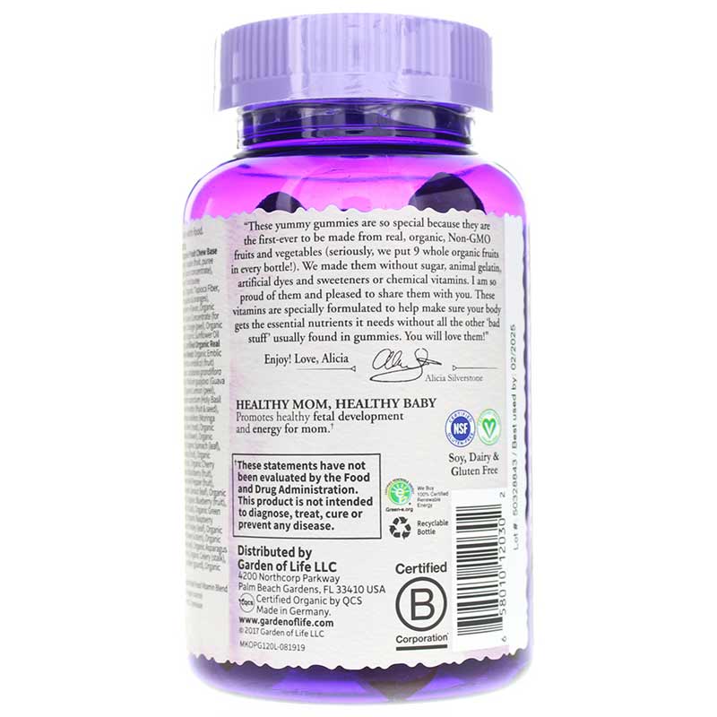 Prenatal Multi Whole Food Multivitamin Gummies, by Garden of Life mykind Organics, image #3