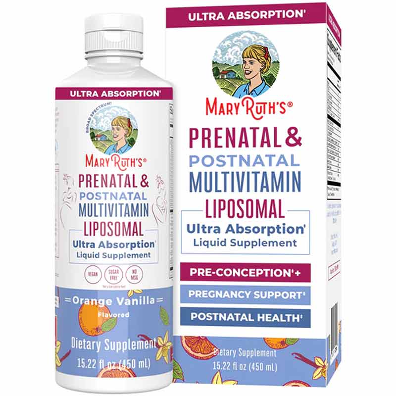 Prenatal & Postnatal Multivitamin Liposomal, 15.2 Oz, by MaryRuth's Organics