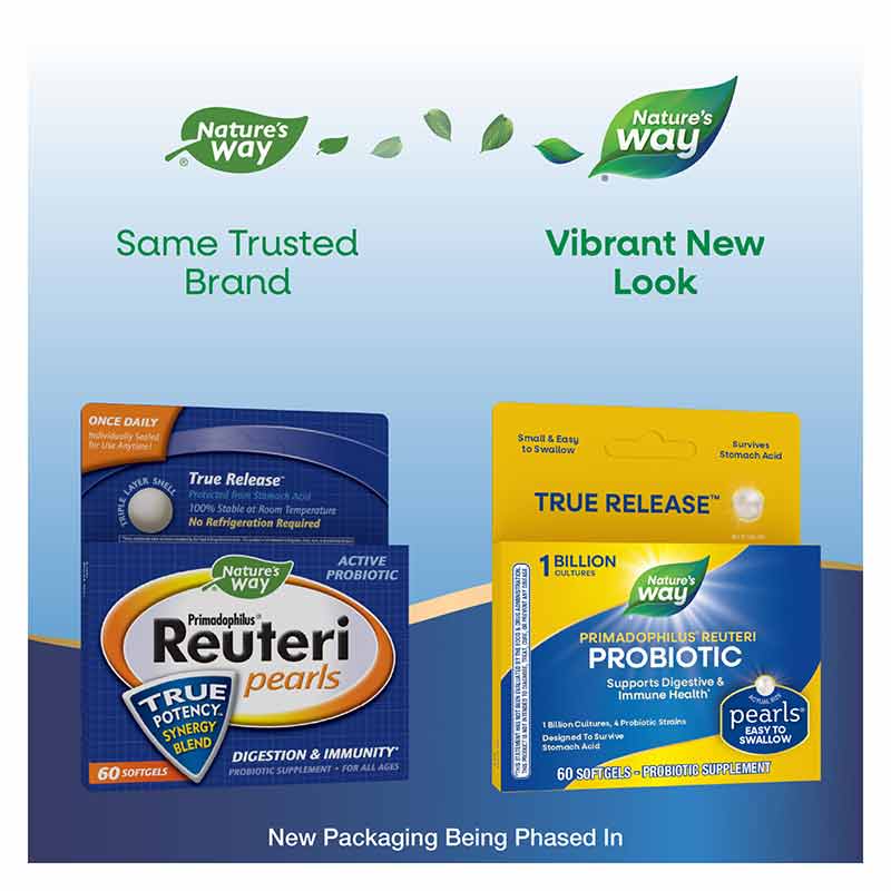 Primadophilus Reuteri Pearls Probiotics, 60 Softgels, by Natures Way, image #3