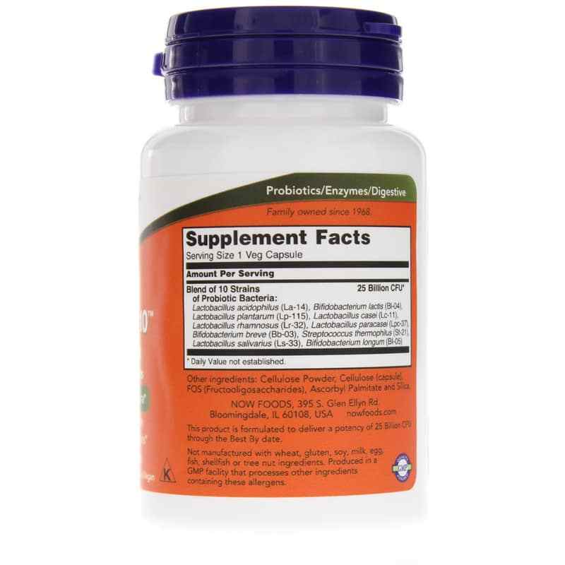 Probiotic-10 25 Billion, 50 Veg Capsules, by NOW Foods, image #2