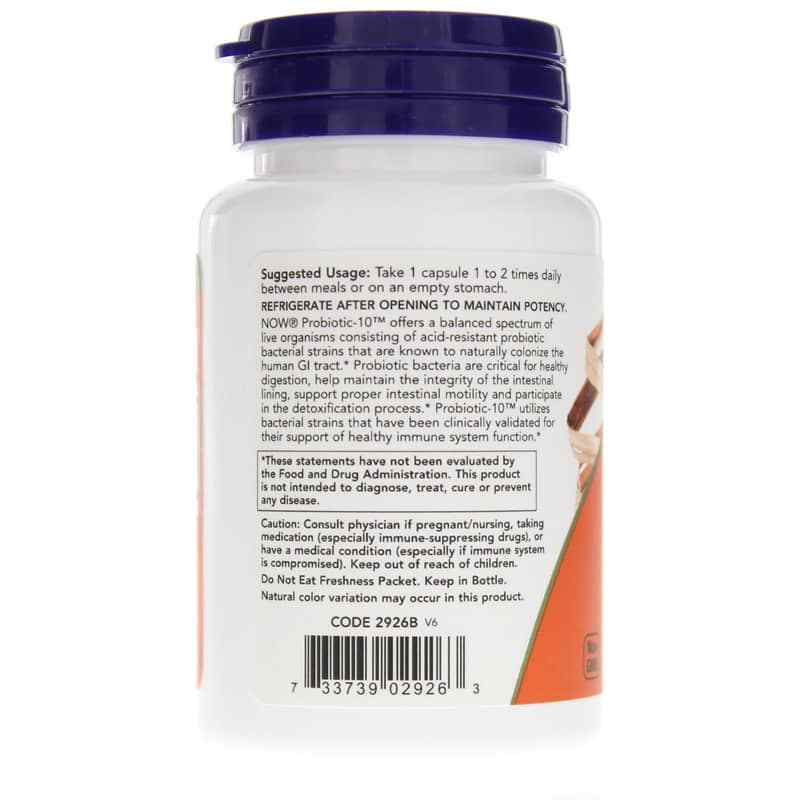 Probiotic-10 25 Billion, 50 Veg Capsules, by NOW Foods, image #3