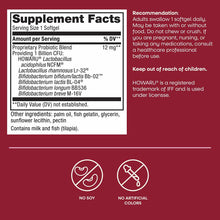 Supplement Facts label for Probiotic Pearls Complete showing 1 billion CFU probiotic blend per softgel with usage recommendat