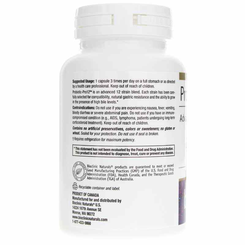 Probiotic-Pro12 Advanced Multi Strain Formula, by Bioclinic Naturals, image #3