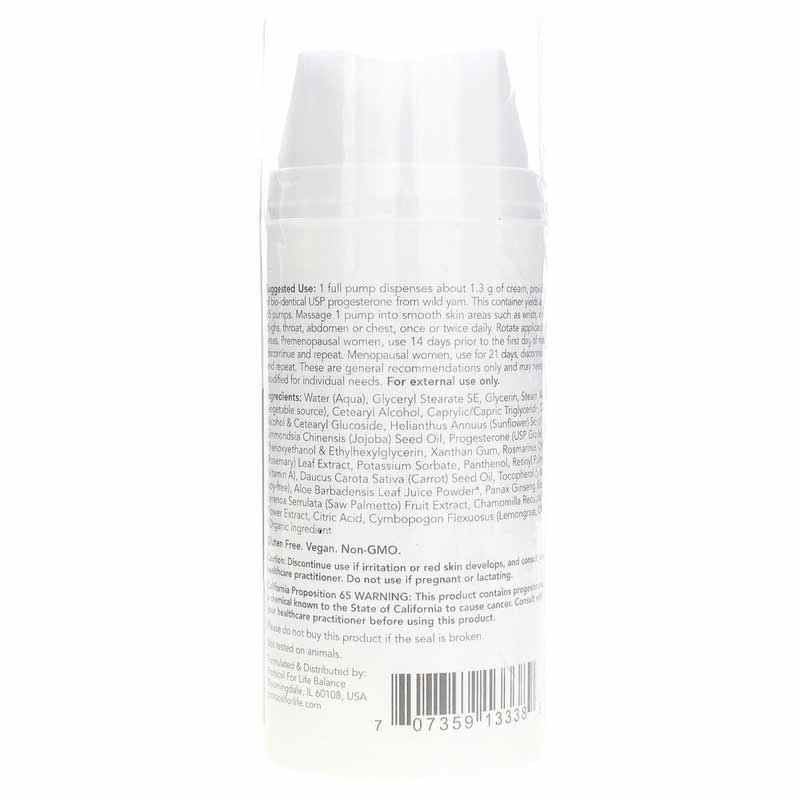 Progesterone Balancing Skin Cream, Unscented, by Protocol For Life Balance, image #2