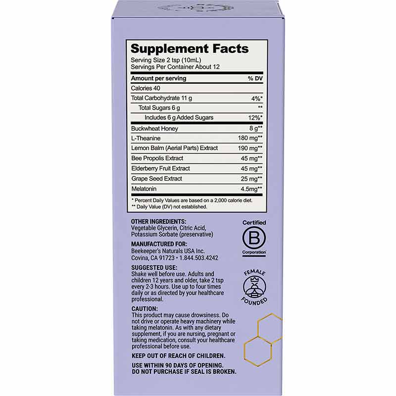 Propolis Cough Syrup Nighttime, by Beekeeper's Naturals, image #5