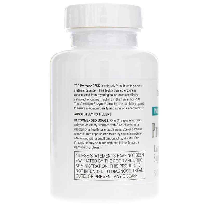 Protease 375K, 60 Capsules, by Transformation Enzyme, image #3
