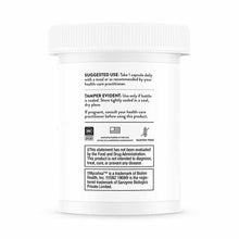 White supplement bottle with white ridged cap showing usage instructions, tamper evident seal notice, NSF Certified Sport lab