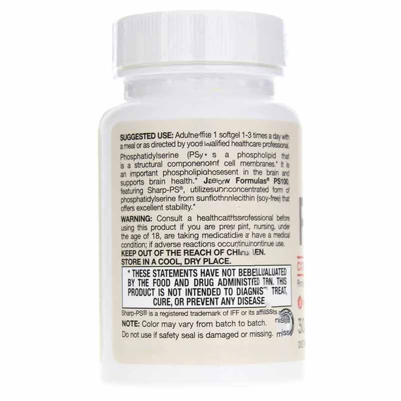 PS 100 Phosphatidylserine 100 Mg, 30 Softgels, by Jarrow Formulas, image #3