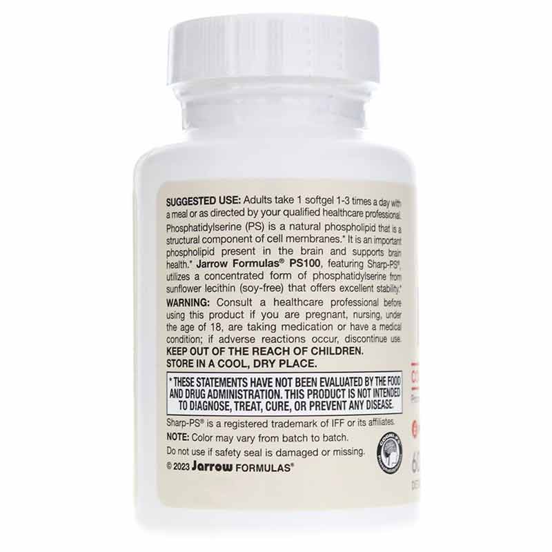 PS 100 Phosphatidylserine 100 Mg, 60 Softgels, by Jarrow Formulas, image #3