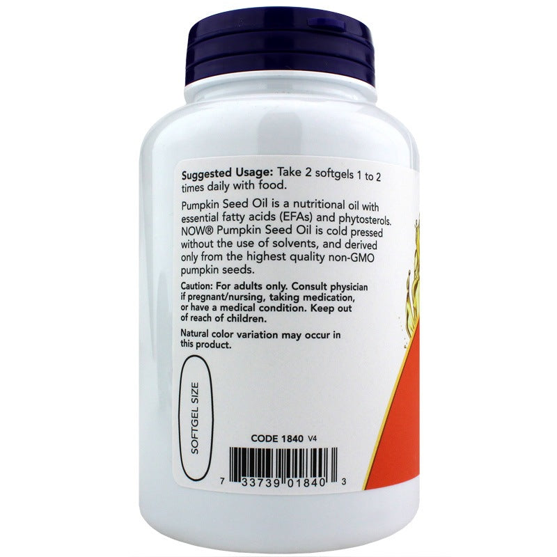 Pumpkin Seed Oil 1000 Mg, by NOW Foods, image #3