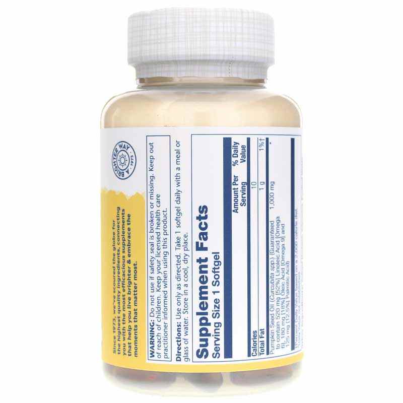 Pumpkin Seed Oil 1000 Mg, by Solaray, image #2