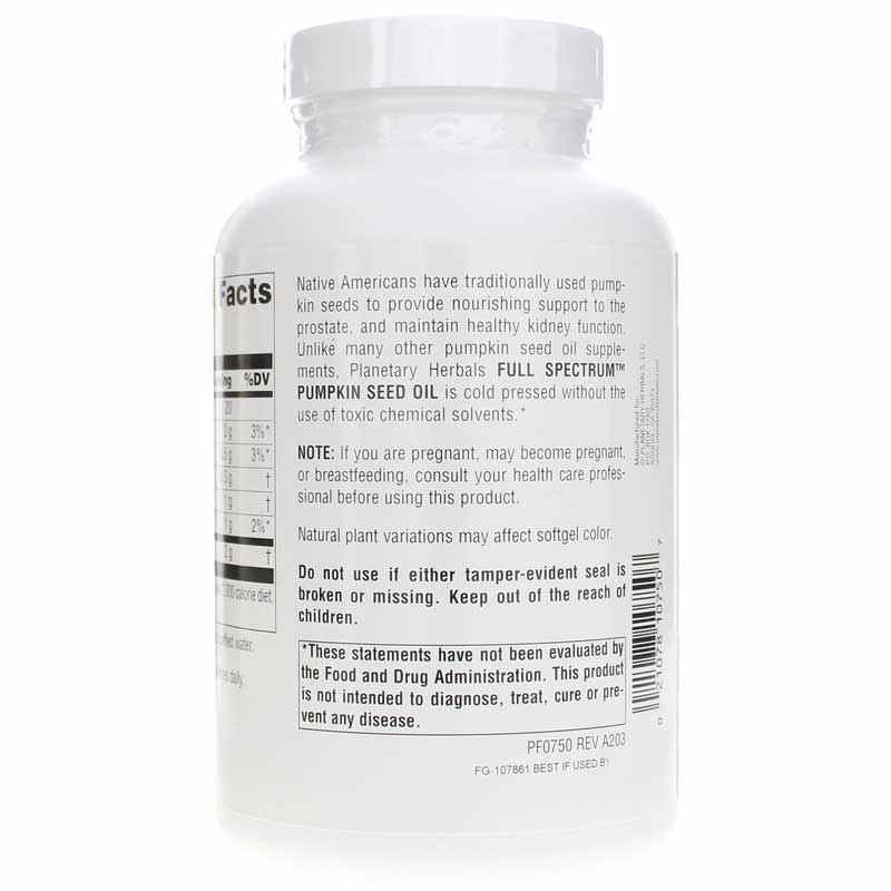 Pumpkin Seed Oil Full Spectrum, 180 Softgels, by Planetary Herbals, image #3