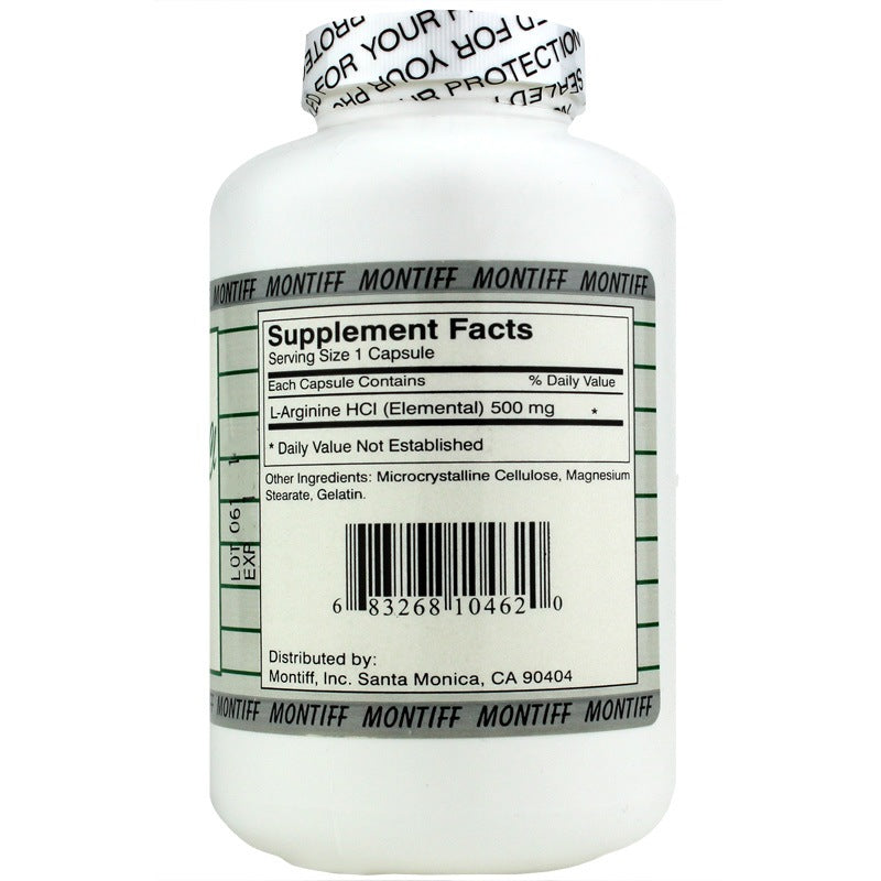 Pure L-Arginine HCl 500 Mg, 250 Capsules, by Montiff, image #2
