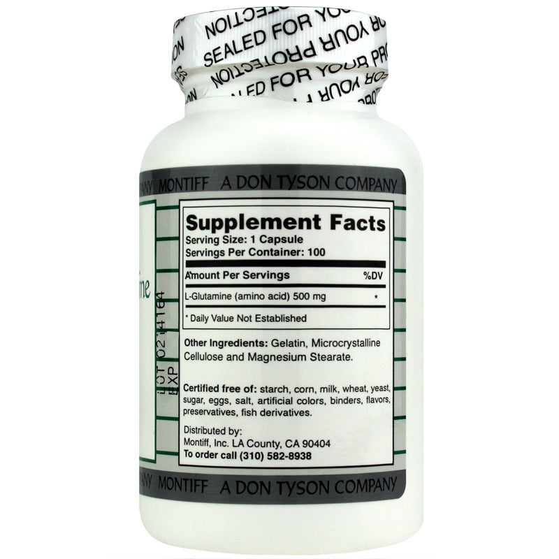Pure L-Glutamine 500 Mg, 100 Capsules, by Montiff, image #2