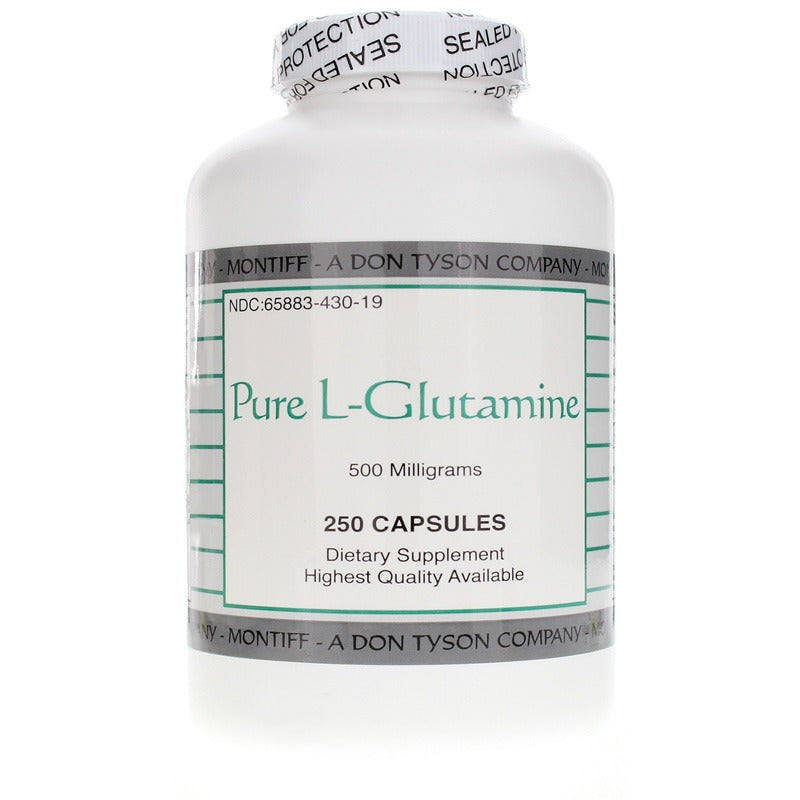 Pure L-Glutamine 500 Mg, 250 Capsules, by Montiff