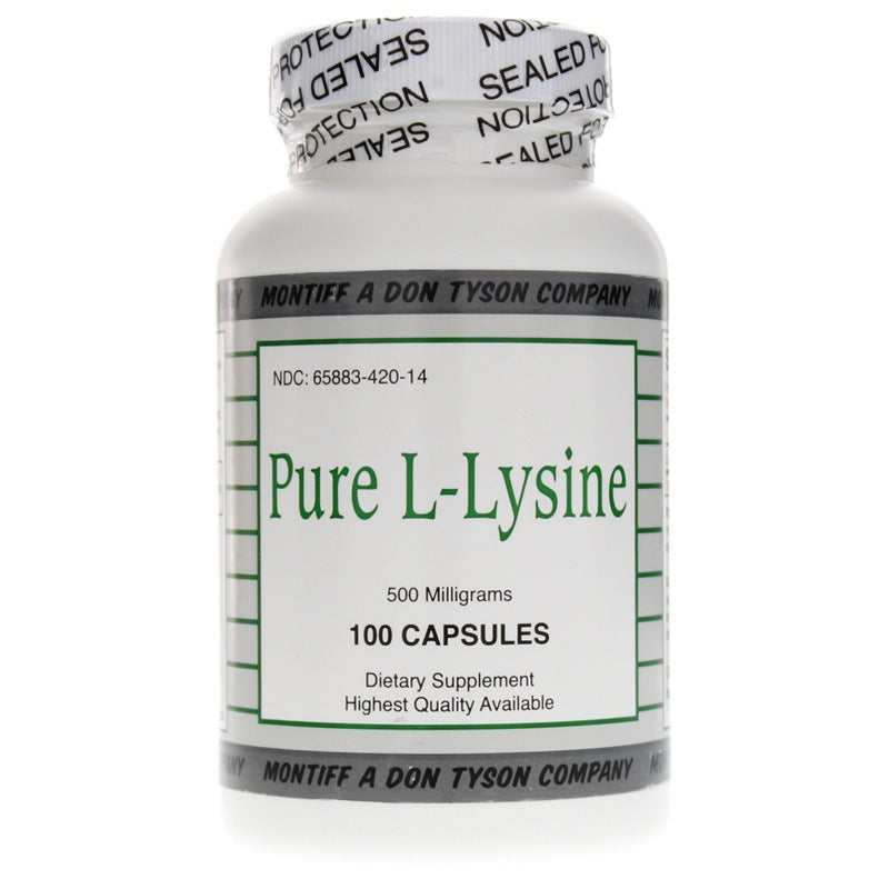 Pure L-Lysine 500 Mg, 100 Capsules, by Montiff