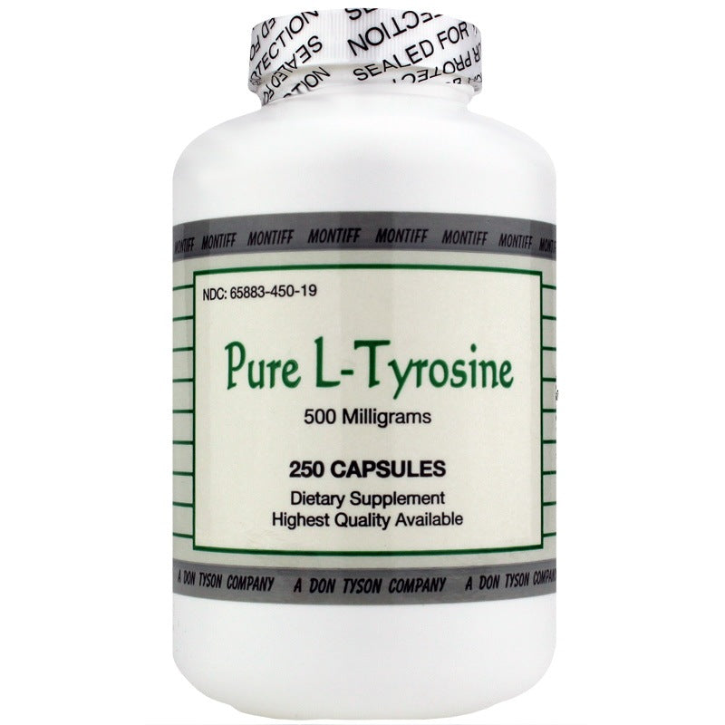 Pure L-Tyrosine 500 Mg, 250 Capsules, by Montiff