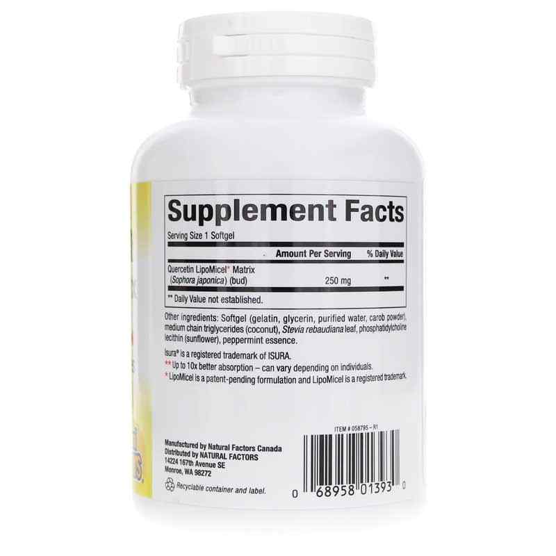 Quercetin LipoMicel Matrix, 120 Softgels, by Natural Factors, image #2