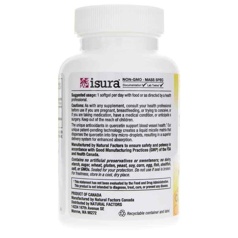 Quercetin LipoMicel Matrix, 30 Softgels, by Natural Factors, image #3