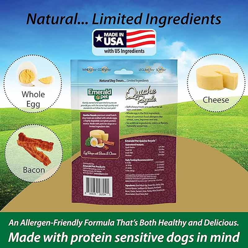 Quiche Royale Chewy Dog Treats, Bacon & Cheese, by Emerald Pet, image #3