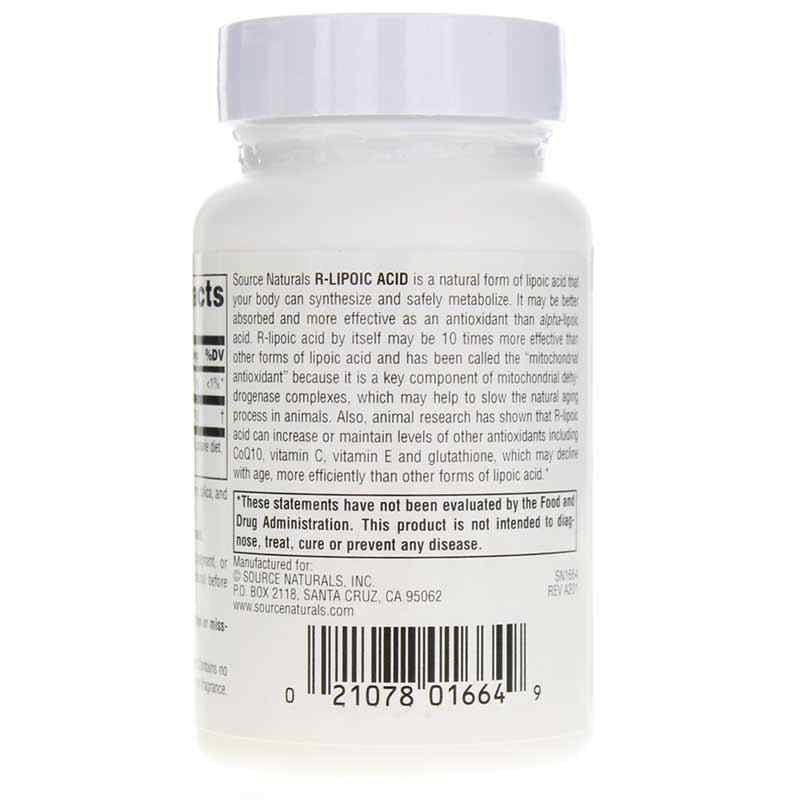 R-Lipoic Acid 100 Mg, 60 Tablets, by Source Naturals, image #3