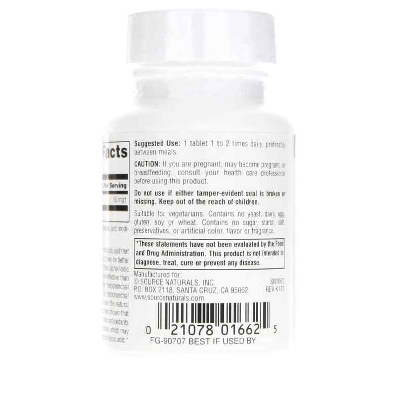 R-Lipoic Acid 50 Mg, 60 Tablets, by Source Naturals, image #3