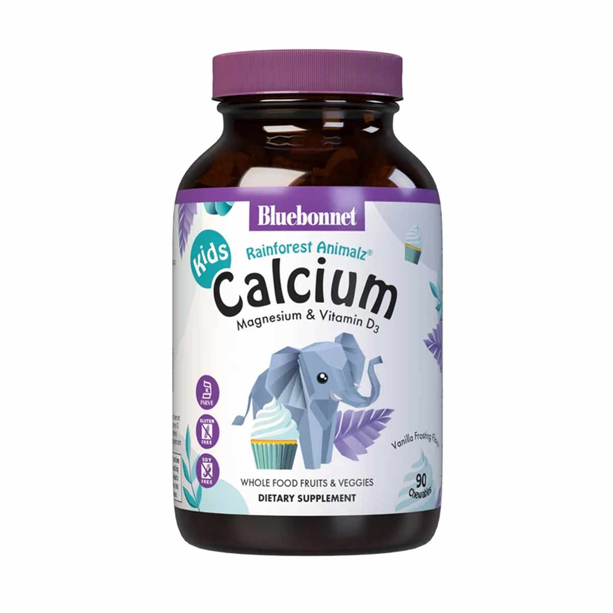 RainForest AnimalZ Calcium Magnesium & Vitamin D3, 90 Ch, by Bluebonnet