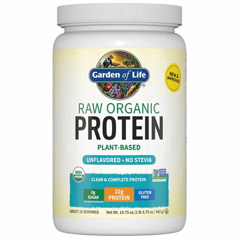 Raw Organic Protein, Unflavored, 19.75 Oz, by Garden of Life
