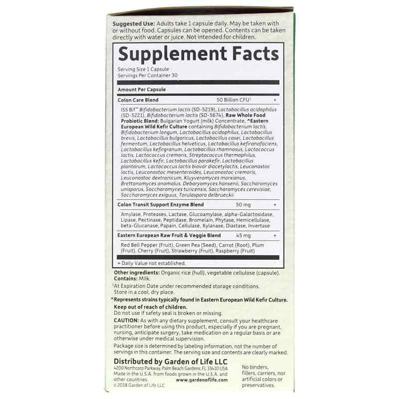 Raw Probiotics Colon Care 50 Billion Shelf-Stable, by Garden of Life, image #2