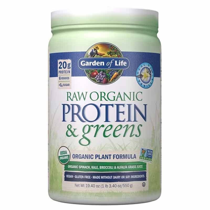Raw Protein & Greens, Vanilla, 19.4 Oz, by Garden of Life