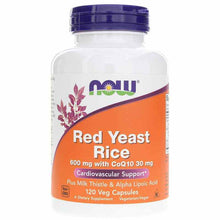 Red Yeast Rice 600 Mg with CoQ10 30 Mg, 120 Veg Capsules, by NOW Foods