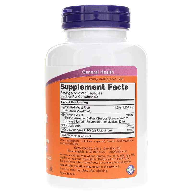 Red Yeast Rice 600 Mg with CoQ10 30 Mg, 120 Veg Capsules, by NOW Foods, image #2