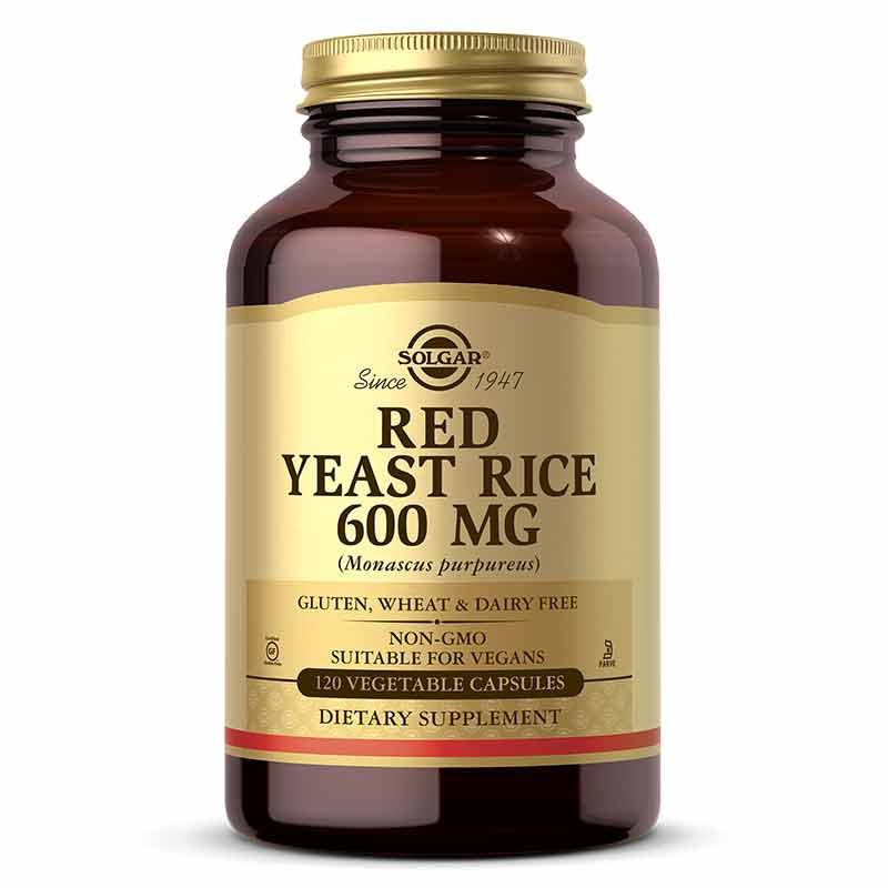 Red Yeast Rice 600 Mg, 120 Veg Capsules, by Solgar