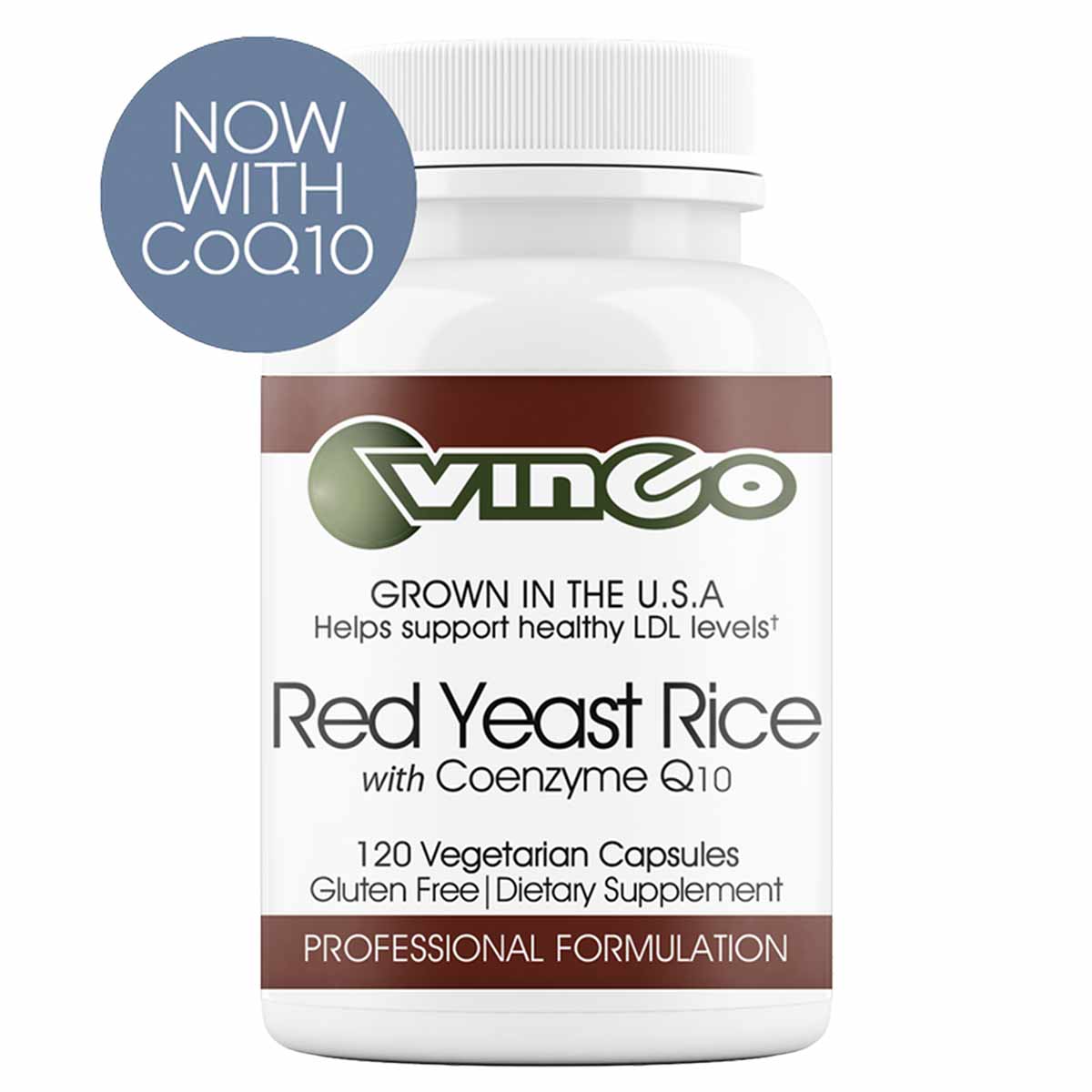 Red Yeast Rice with Coenzyme Q10, 120 Veg Capsules, by Vinco
