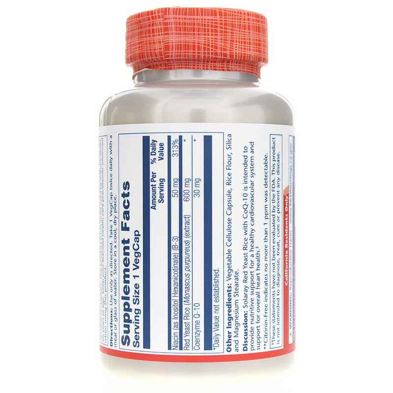 Red Yeast Rice CoQ10, 90 Veg Capsules, by Solaray, image #3