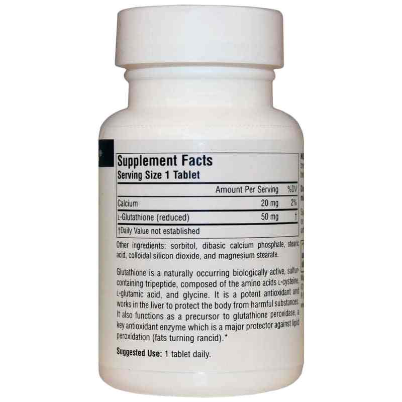 Reduced Glutathione 50 Mg Tablets, 60 Tablets, by Source Naturals, image #2